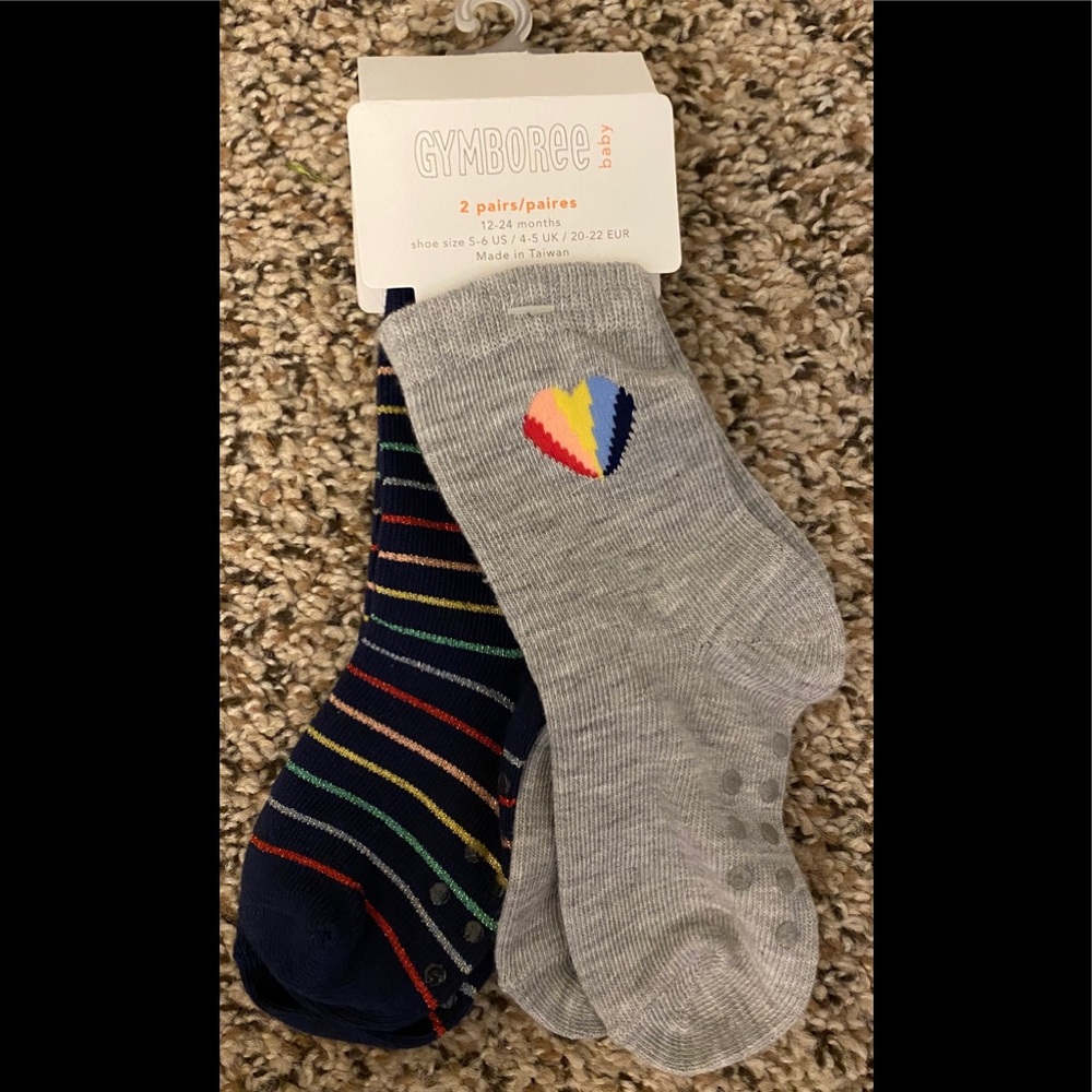 Gymboree 2 Pair Socks 12-24 Months Blue Stripe